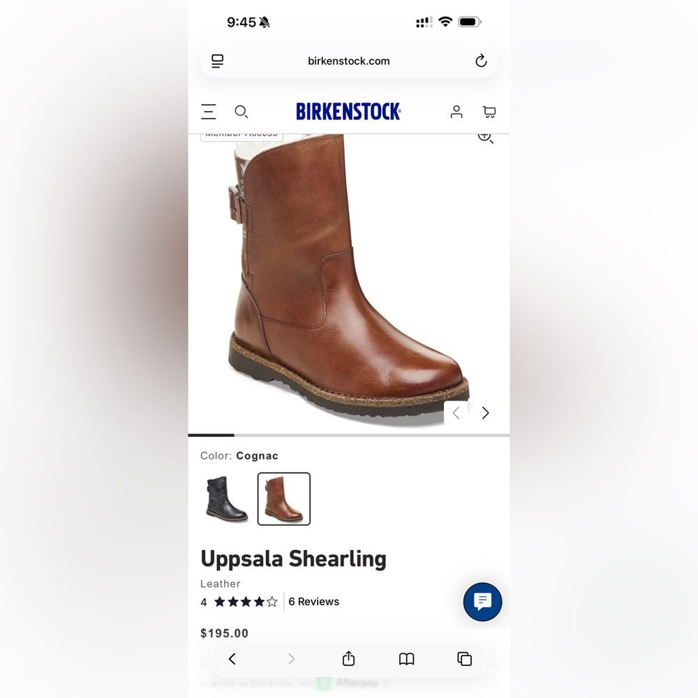 EUC Birkenstock Uppsala Shearling Boots in Cognac Size 42 Regular